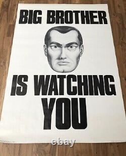 BIG BROTHER IS WATCHING YOU Original 60/70s Protest Poster ORWELL 1984 Book/Film