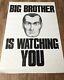Big Brother Is Watching You Original 60/70s Protest Poster Orwell 1984 Book/film