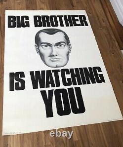 BIG BROTHER IS WATCHING YOU Original 60/70s Protest Poster ORWELL 1984 Book/Film