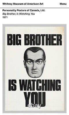 BIG BROTHER IS WATCHING YOU Original 60/70s Protest Poster ORWELL 1984 Book/Film