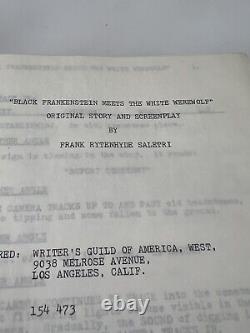 BLACK FRANKENSTEIN Screenplay Script Copy Frank Saletri Blaxploitation Film