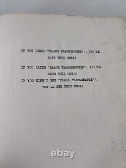 BLACK FRANKENSTEIN Screenplay Script Copy Frank Saletri Blaxploitation Film