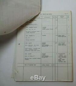 BRAVE NEW WORLD / Aldous Huxley, 1978 Shooting Schedule for the rare Sci Fi Film