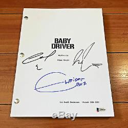 Baby Driver Signed Full Movie Script By 3 Cast Edgar Wright Beckett Bas Coa