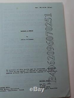 Batman & Robin 1996 Original Movie Script Arnold Schwarzenegger as Mr Freeze