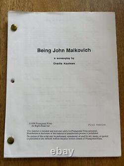 Being John Malkovich Original Movie Screenplay Propstore COA