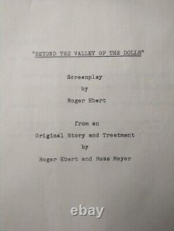 Beyond the Valley of the Dolls (1969) ORIGINAL Russ Meyer Movie Script