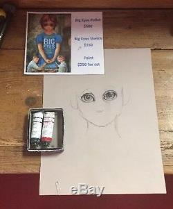 Big Eyes Movie Props Set. Sketch And Paint