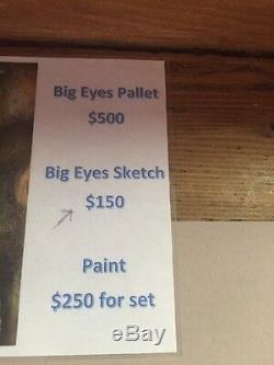 Big Eyes Movie Props Set. Sketch And Paint