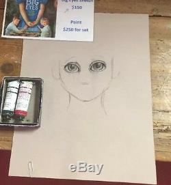 Big Eyes Movie Props Set. Sketch And Paint