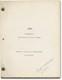 Billy Wilder Fedora Original Screenplay For The 1978 Film 1976 #146256