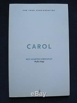 CAROL FILM SCRIPT CATE BLANCHETT ROONEY MARA From Patricia Highsmith Novel