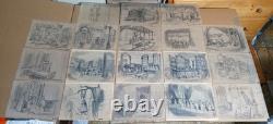 CBS Television Studio Original Pencil Set Art Film Designs Lot of 18 1960-70's