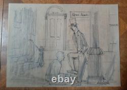 CBS Television Studio Original Pencil Set Art Film Designs Lot of 18 1960-70's