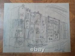 CBS Television Studio Original Pencil Set Art Film Designs Lot of 18 1960-70's