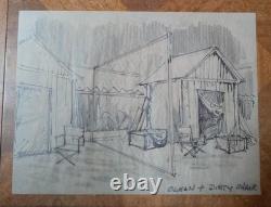 CBS Television Studio Original Pencil Set Art Film Designs Lot of 18 1960-70's