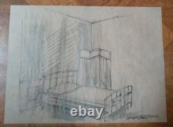 CBS Television Studio Original Pencil Set Art Film Designs Lot of 18 1960-70's