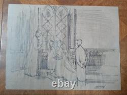 CBS Television Studio Original Pencil Set Art Film Designs Lot of 18 1960-70's