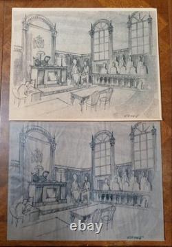 CBS Television Studio Original Pencil Set Art Film Designs Lot of 18 1960-70's