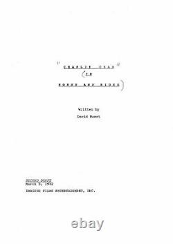 CHARLIE CHAN IN HORSE AND RIDER rare UNPRODUCED MOVIE screenplay by DAVID MAMET