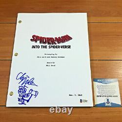 CHRIS MILLER SIGNED SPIDER-MAN INTO THE SPIDER-VERSE MOVIE SCRIPT with SKETCH COA