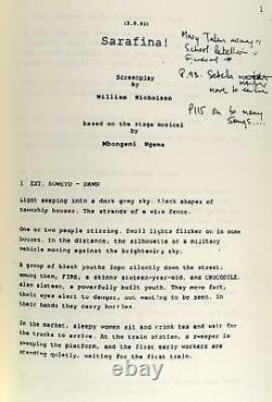 Charles Roc Dutton William Nicholson Mbongeni Ngema 1991 Sarafina Movie Script