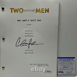 Charlie Sheen Signed Two and a half Men Movie Script PSA AH99283