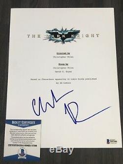 Christian Bale Signed Autographed THE DARK KNIGHT Movie Script BAS COA BECKETT