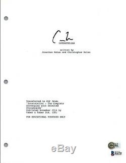 Christopher Nolan Signed Autograph INTERSTELLAR Movie Script Beckett BAS COA