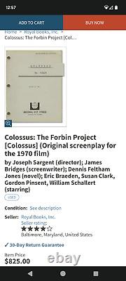 Colossus The Forbin Project Colossus (Original screenplay for the 1970 film)