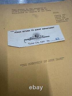 Courtship Of Andy Hardy Original Movie Script Agnes Johnston Signed 1940s Rooney