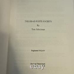 DEAD POETS SOCIETY (Sep 29, 1988) Revised Third draft film script! Original