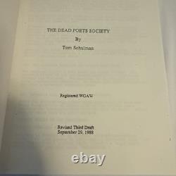 DEAD POETS SOCIETY (Sep 29, 1988) Revised Third draft film script! Original