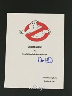 Dan Aykroyd Signed Ghostbusters Full Movie Script Autographed Proof Jsa Coa