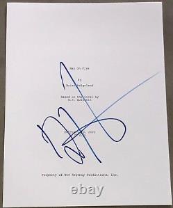 Denzel Washington Signed Autograph Man On Fire Complete Movie Script Proof