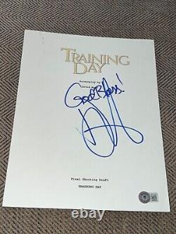 Denzel Washington Signed Autograph Movie Script Training Day Beckett Bas Coa X1