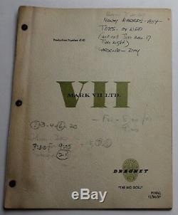 Dragnet 1957 Original TV Script Film Noir Season 8, Episode 8 The Big Doll