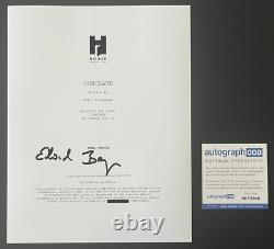 EDWARD BERGER SIGNED AUTOGRAPH CONCLAVE FULL MOVIE SCRIPT withEXACT PROOF & COA
