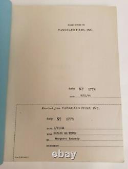 ESCAPE ME NEVER, Margaret Kennedy Broadway script used by Vanguard Films in 1944