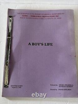 ET Movie Script Rare 1981 A Boys Life Original Copy Studio Stamp