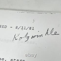 ET Movie Script Rare 1981 A Boys Life Original Willian Kotzwinkle Copy BOY00062