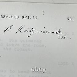 ET Movie Script Rare 1981 A Boys Life Original Willian Kotzwinkle Copy BOY00062