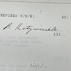 ET Movie Script Rare 1981 A Boys Life Original Willian Kotzwinkle Copy BOY00062