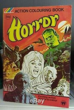 EXTREMELY RARE Vintage UK 1982 Movie Film Monster Horror Action Coloring Book