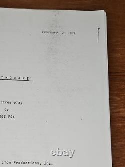 Earthquake (1974) Final Screenplay Feb 12 1974 George Fox Original Movie Script