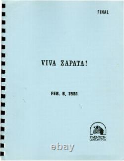 Elia Kazan VIVA ZAPATA Original screenplay for the 1952 film later #132102