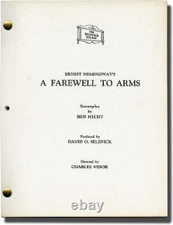 Ernest Hemingway FAREWELL TO ARMS Original screenplay for the 1957 film #136403