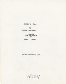 Ernest Hemingway SOLDIER'S HOME Original screenplay for an unproduced #153707