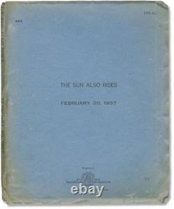 Ernest Hemingway SUN ALSO RISES Original screenplay for the 1957 film #156242