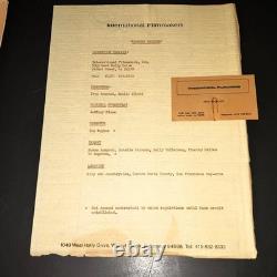 FINANCIAL OFFERING (Morning Glories) 1979 Unmade Film Partnership Offering +COA